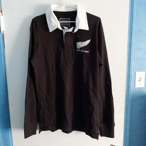 BNT New Zealand LS Black Rugby Polo Shirt